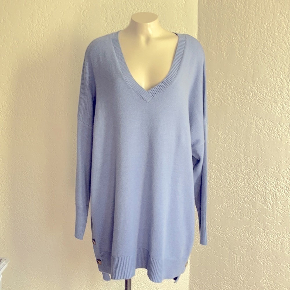 TAHARI 2X v-neck cotton blend Sweater. NWT